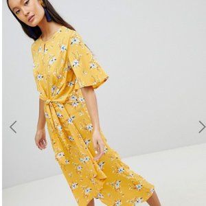 NWT Influence ASOS Tie-Front Midi Dress Floral 8